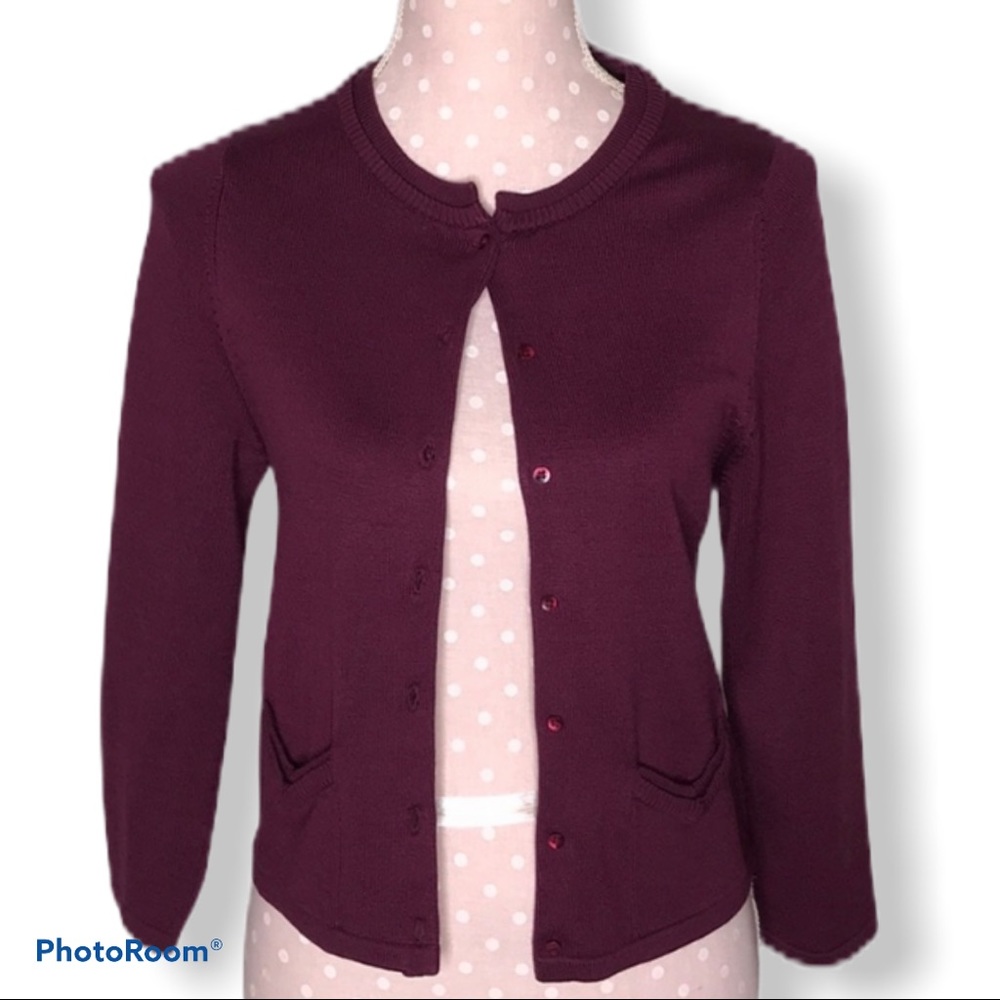 Tibi Purple Cardigan Sweater Sz M